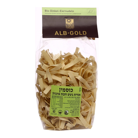 אטריות כוסמין וביצים רחבות אורגניות