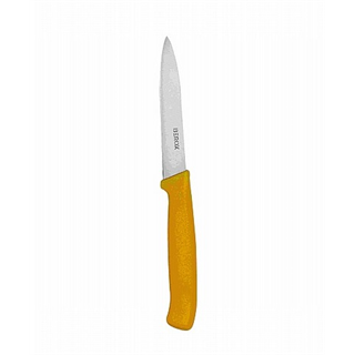 סכין ירקות חלקה להב שפיץ ידית צהובה 