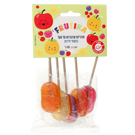 פרוטיקה סוכריות אורגנית על מקל בטעמי פירות