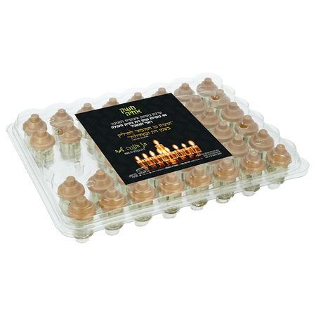 ערכת 44 נרונים לחנוכה עם שמן זית ראוי למאכל