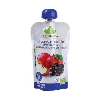 מחית תפוחי עץ ואוכמניות שחורות אורגנית