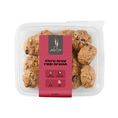 עוגיות גרנולה חמוציות וקשיו